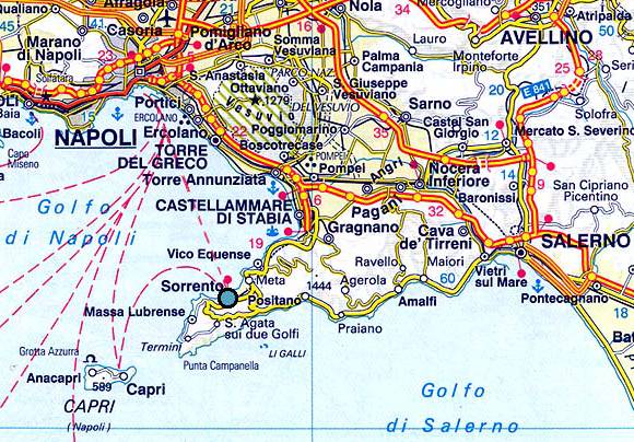 意大利-索伦多地图,意大利地图高清中文版