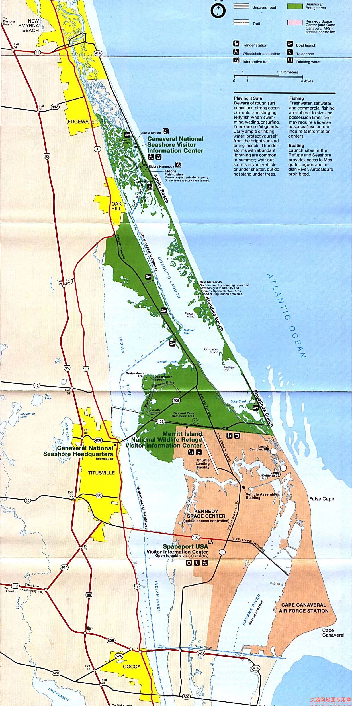 美国Florida州Canaveral National Seashore地图