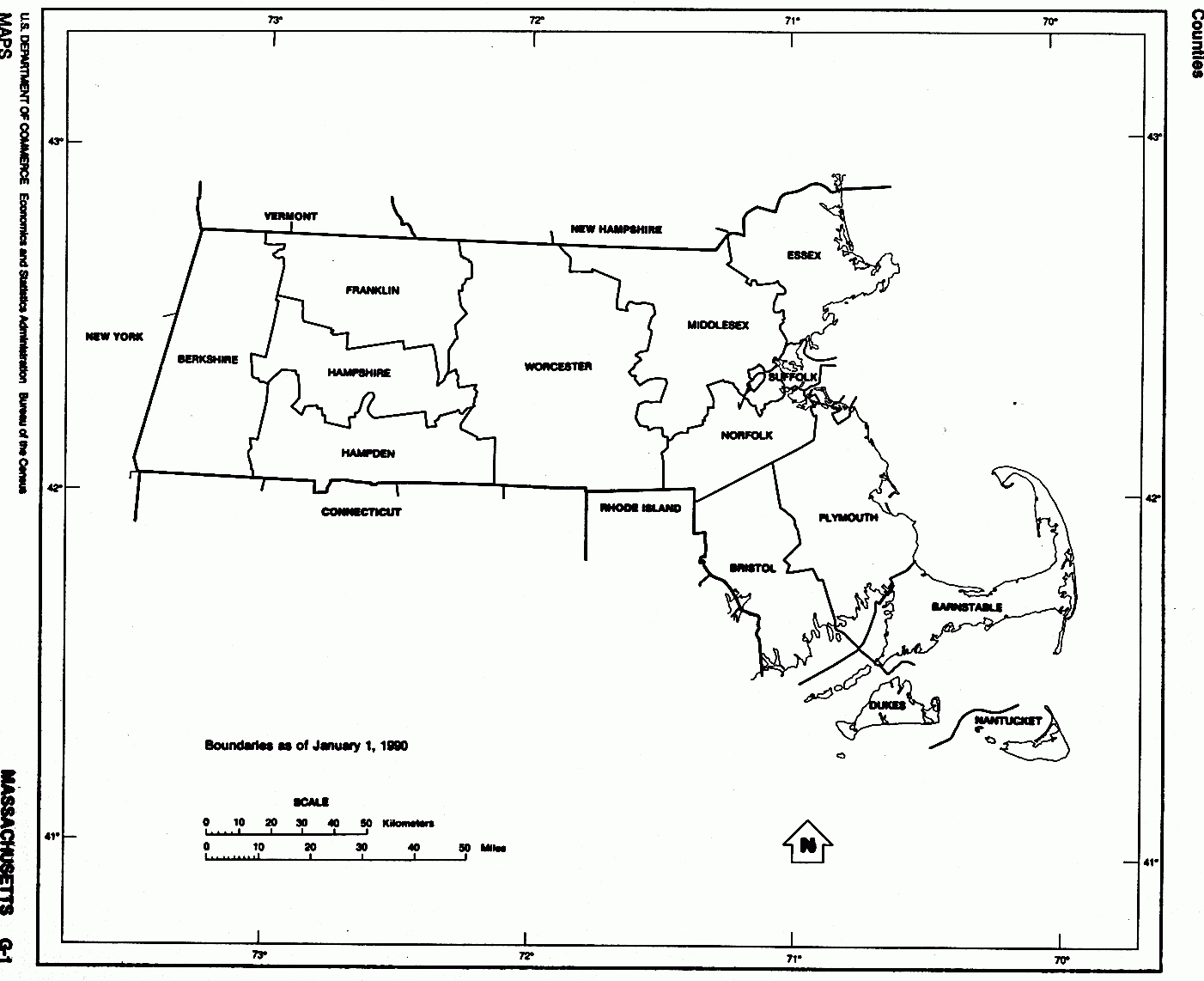 马萨诸塞地图
