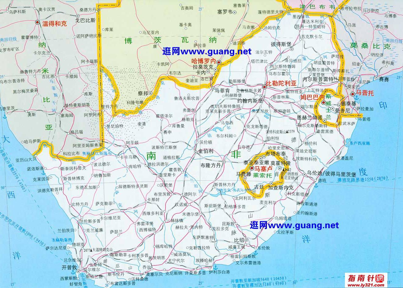 非洲莱索托行政区划地图